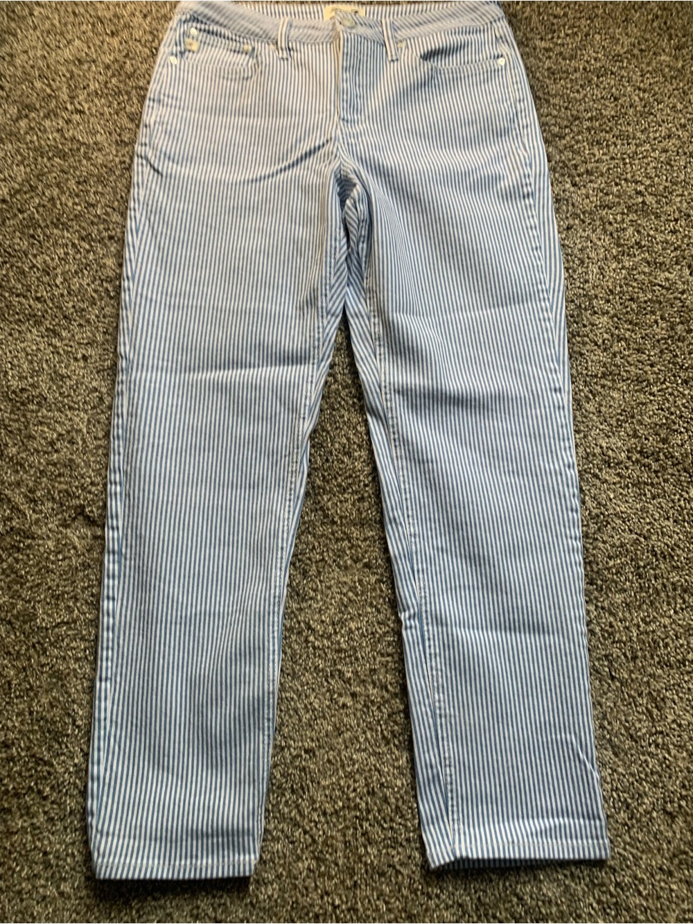 Women’s Blue & White Striped Jeans